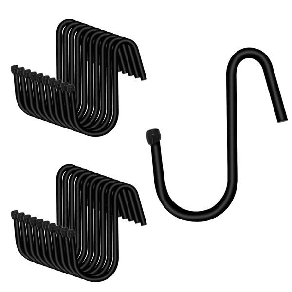 Skythrive Pack of 20 S Hooks, Black, Stainless Steel Hooks