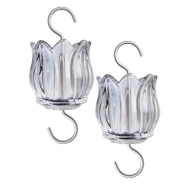 Glass Ant Moat for Hummingbird Feeder - 2PC x 3 OZ Clear Tulip Insect Guard with Large Capacity