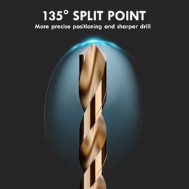MACXCOIP Metric 19Pcs M35 Cobalt Drill Bit Set, 1.0mm-10.0mm HSS Cobalt Jobber Drill Bits for Hardened Metals, Stainless Steel, Cast Iron and Wooden Plastics, with Metal Index Storage Box