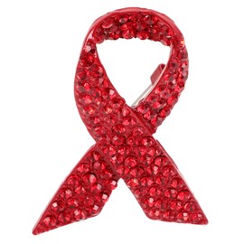 TOVINANNA Rhinestone Ribbon Breast Pin Brooch for Women Breast Awareness Elegant Alloy Brooch Jewelry Fit for Clothing and Special Occasions