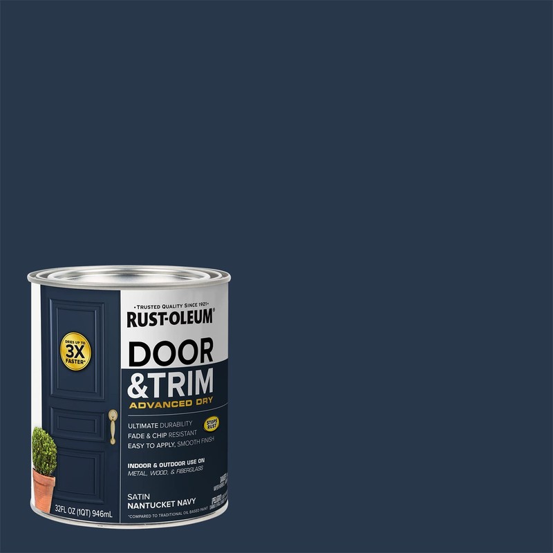 Rust-Oleum 369386 Advanced Dry Door & Trim Paint, Quart, Satin