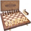 AMEROUS Wooden Chess & Checkers Set with Upgraded Weighted Chess