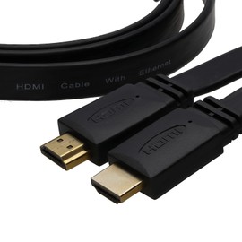 kenable FLAT HDMI 4K 60Hz High Speed Cable LCD LED UHD/HD TV Lead Gold 2m Black [2 metres]