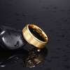 TRUMIUM 8mm Gold Tungsten Wedding Band Men Women 24K Gold