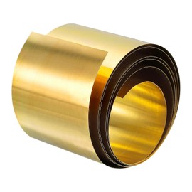 QUARKZMAN Brass Sheet 1000 x 45 x 0.1 mm Brass Strips H62 Brass Sheet Roll Metal Plate Golden Brass Thin Sheet Brass Plates Brass Foil for DIY Cutting Craft Making