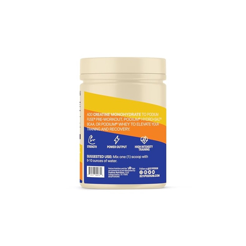 Podium Nutrition, Solos | Creatine Monohydrate, 50 Servings, Unflavored, Boost