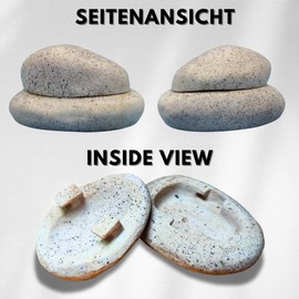 HIDE A KEY Fake Zen Rock - Realistic Garden & Indoor Decoration, Waterproof Key Hider, Lightweight Durable Resin Stacking Stone for Outdoor Spare Keys (Natural Design)