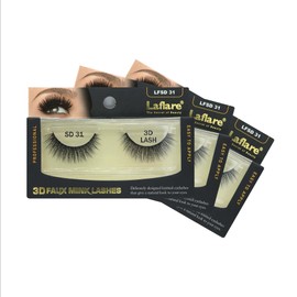 Laflare Silk Lashes 3D FAUX MINK Eyelashes, Light, Reusable, Handmade, Natural Looking, Professional Easy to Apply Eyelashes in a Knitted Style3-3 PACKS BUNDLE SPECIAL (3, SD31)