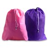 Extra Large Heavy Duty Drawstring Laundry Bags, Fluorescent Pink and