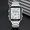 Men Led Digital Watch Creative Square Waterproof Backlight Pedometer Sports