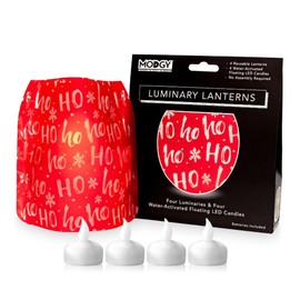 MODGY Luminary Lanterns 4-Pack - Floating LED Candles with Batteries Included - Luminaries are Great for Weddings, Parties, Patios & Celebrations of All Kinds (HoHo's)