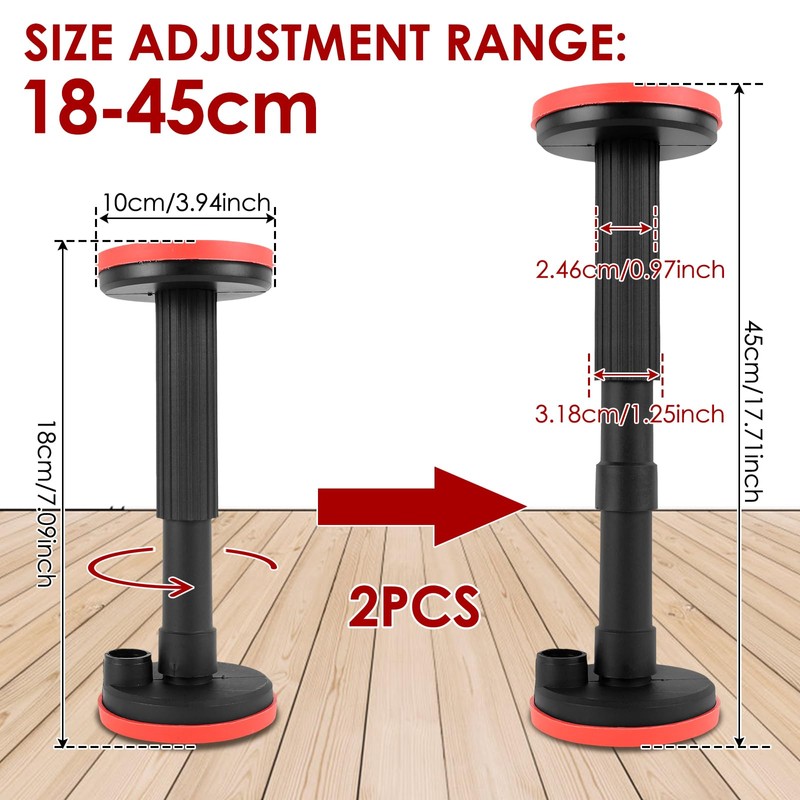 2Pcs Telescopic Support Rod Nylon Cabinet Adjustable Support Pole 200kg