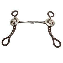 Zerodis Horse Mouth Bit Horse Carved Antique Bronze Rustproof Stainless Steel Horse Snaffle Bit for Horse Racing Horse Mouth Bit Stainless Steel Horse Mouth