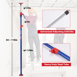 WORKPRO Cabinet Jack Support Pole, 54-114 Inches Steel Telescopic Quick Support Rod Adjustable 3rd Hand Support System with 154 lbs Capacity for Cabinet Jack, Drywall Jack& Cargo Bars, 4-Pack