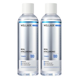 Wellage Real Hyaluronic 100 Toner, 200ml, 2 pcs / 웰라쥬 리얼 히알루로닉 100 토너, 200ml, 2개
