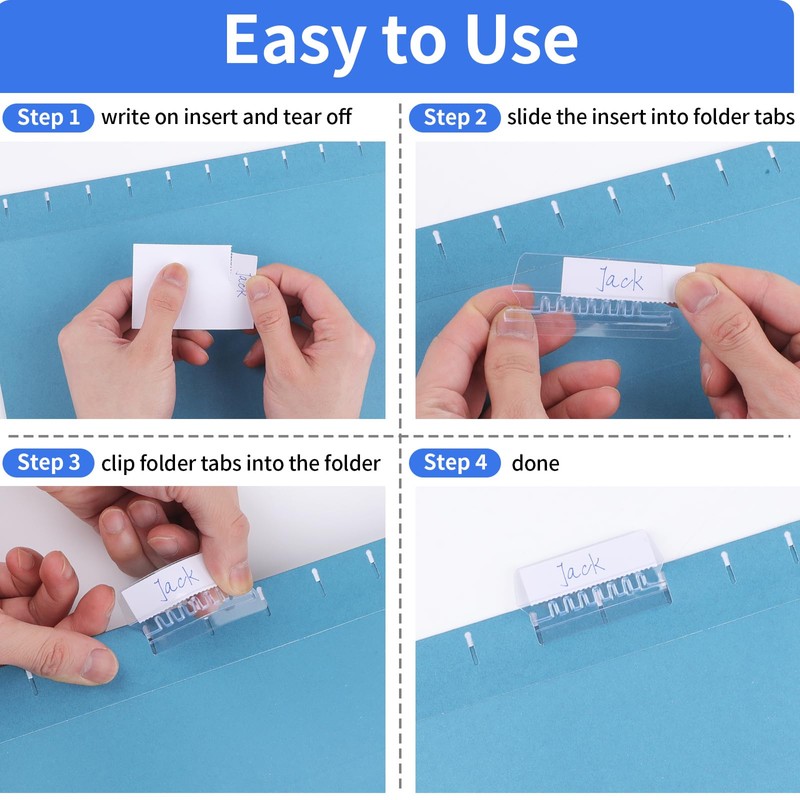 Reastar Hanging File Folder Tabs, 120 Pcs File Folder Tabs