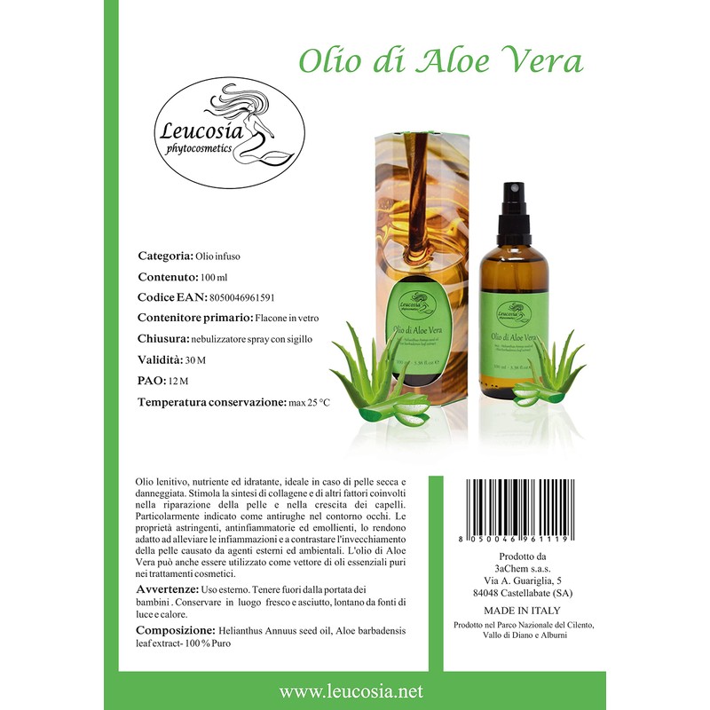 Aloe Vera Oil 100ml - Ideal for Dry and Dehydrated
