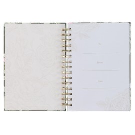 Christian Art Gifts Inspirational Journal, Everything Beautiful Wide Ruled Notebook, Ecc. 3:11 Bible Verse, Green Floral, 192 Lined Pages w/scripture, (8.4” x 6.4” x 1”)