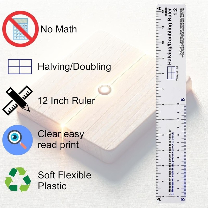 CLPA 24 Inch Flexible No-Math Fibonacci Clear Plastic Ruler: Masterful