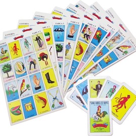 Original Jumbo Loteria Game Set in Spanish, Mexican Loteria for 10 Players