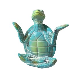 Yoga Meditation Sea Turtle Figurines, Coastal Turtle Ornaments for Garden, Home, Office Beach Decor