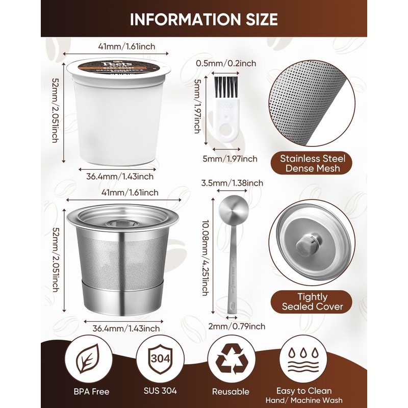 2 Pack Reusable K Cups for Keurig 1.0 - Stainless