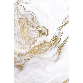 Liquid Gold Marble Composition Notebook - Small Unruled Notebook - 6x9 Blank Notebook (Softcover Journal / Notebook / Sketchbook / Diary)
