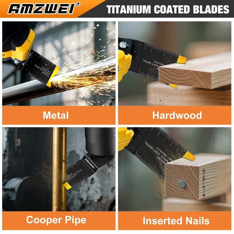 AMZWEI 100Pcs Oscillating Tool Blades, Professional Universal Oscillating Saw Blades