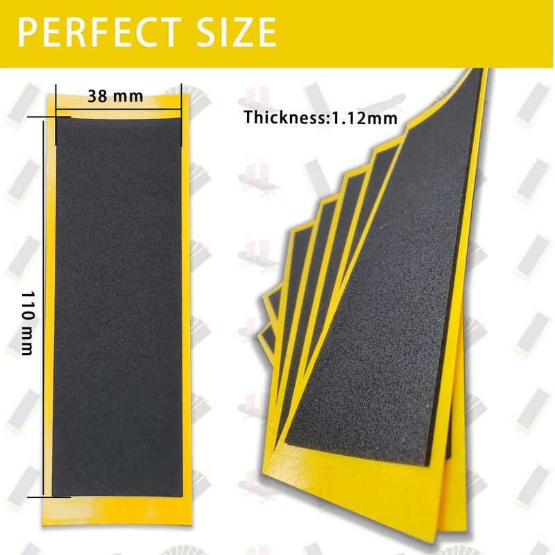 Birllaid Fingerboard Foam Grip Tape,12 Pcs Fingerboard Grip Tape,38mmX110mm 12