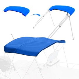 Mionovity 3 Bow Bimini Top Replacement Canvas with Light Hole & Storage Boot, Heavy Duty Waterproof 900D Durable Marine Sun Shade Bimini Top Canvas Only Without Frame, 6'L 73"-78" W Blue, No Frame