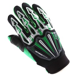 1Storm Youth Kids Motocross Gloves Motorcycle BMX MX ATV Dirt Bike Bicycle Cycling Gloves Skeleton Green