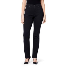 Gloria Vanderbilt womens Amanda Classic High Rise Tapered Jeans, Black, 6P US