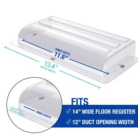 Ventilaider Magnetic Vent Air Deflector for Ceiling, 14" Wide, 6" Long (Compatible with 12" Wide Ducts), 1.2" Tall, Low-Profile, Non-Adjustable, for Ceilings, Sidewalls and Floors - 2 Pack