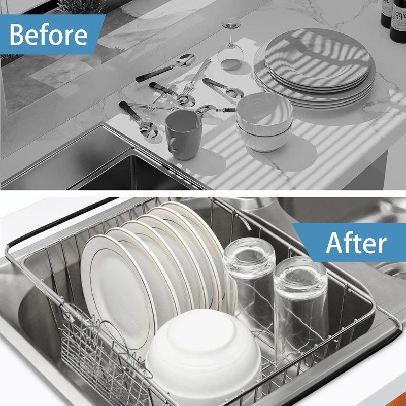 BTLATHA 304 Stainless Steel Drying Rack, Expandable, Adjustable Inside The