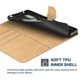 Shantime Leather Wallet Case Compatible with AGM H5 Pro, Colorful Flip Cover with Card Holders Magnetic Closure Full Protection Shell(Gold)