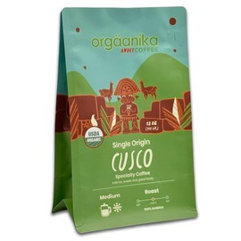 New Orgaanika Andes Cusco (Peru) 12oz | Gourmet Organic | Specialty Single Origin | Medium Ground | Best for Drip, V60 and Chemex Brewing, well balanced, bulletproof flavor, aroma and body (bag 12oz.) | Loyalty Reward Inside the Bag (see product details)