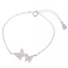 Butterfly ZARD Double Butterfly Dainty Link Chain Bracelet in CZ