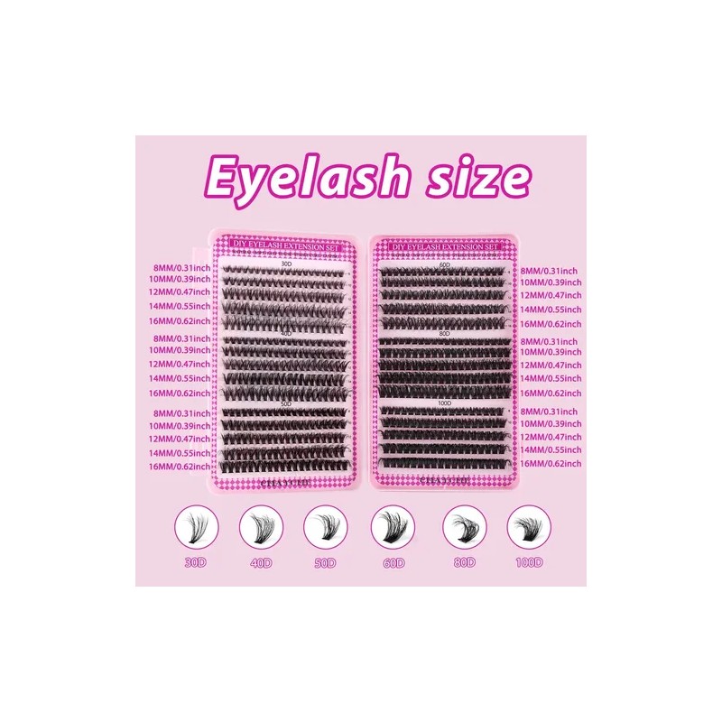 Extensiones De Pestañas 3040d5060d80100d 8-16mm W Shape