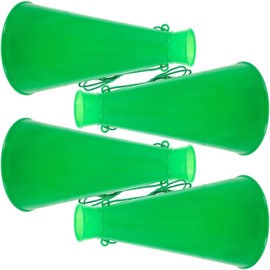 Pure Seek Megaphone Green Plastic Cheer Noise Maker Keepsake Sports Cheer Party Cheer Sports Game 4 pcs