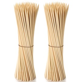 [100 Count] 8 Inch Bamboo Skewers For Shish Kabob, Skewers for Grilling, BBQ,Fruits, Appetizers, Cocktails and Food Skewer Sticks
