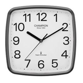 Compacted MSF Signal Radio Controlled Square Cased Quartz Wall Clock (Grey)