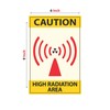 Anne Print Solutions Caution High Radiation Area Stickers Pack of