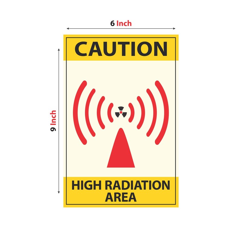 Anne Print Solutions Caution High Radiation Area Stickers Pack of