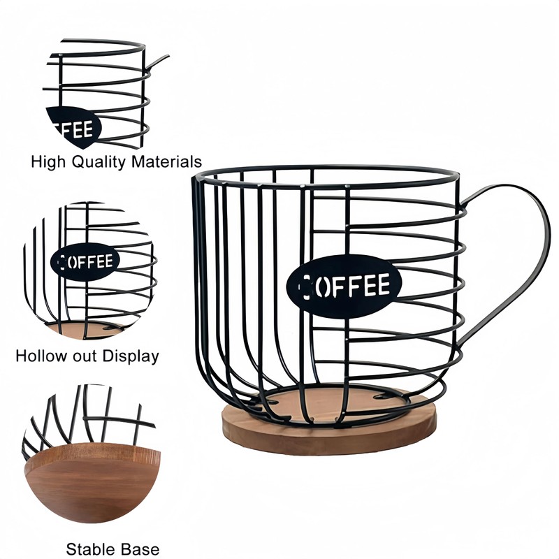 NBBENG Coffee Capsule Holder, Round Coffee Basket Decor for Kitchen