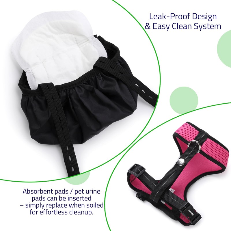 Yesito Adjustable Chicken Harness Diaper (5.4ft Leash) – Breathable &