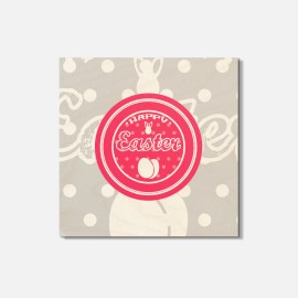 Unbranded Happy Easter Eggs Badge 4'' X 4'' Square Wooden Coaster