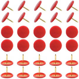 Yosawo Pack of 150 Colourful Thumbtacks Round Pins Thumbtacks for Cork Board Decorative Pin Board Office Card (Red)