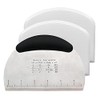 Dough Scraper, 3 Pcs Pastry Pizza Cutter Chopper with Handle and Measuring Scale, Stainless Steel
