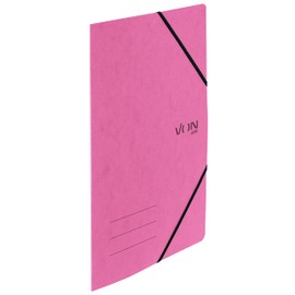 VON Leitz 30110022 Pack of 5 A4 Document Folders with Elastic Closure, Cardboard, for 150 Sheets, Lightweight Project & Paper Storage, Study & Home, Fuchsia