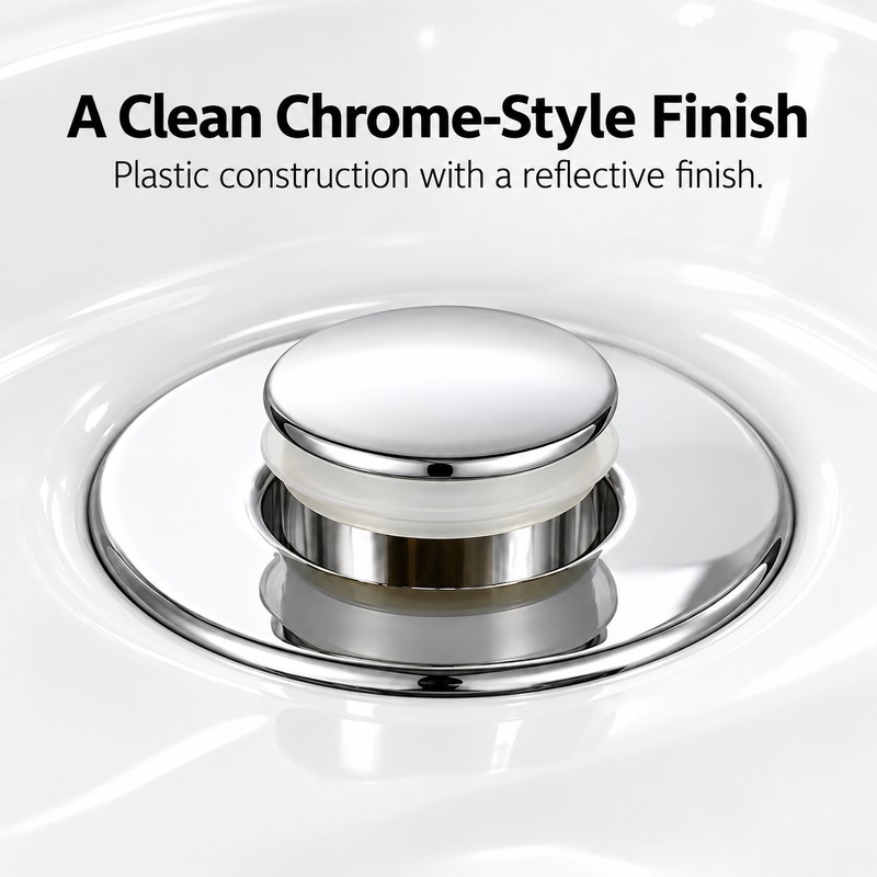 Pop-Up Bathroom Sink Drain Stopper with Hair Catcher Filter, Push-Button